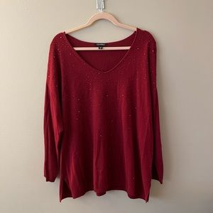 Roz & Ali Red Sparkle Sweater